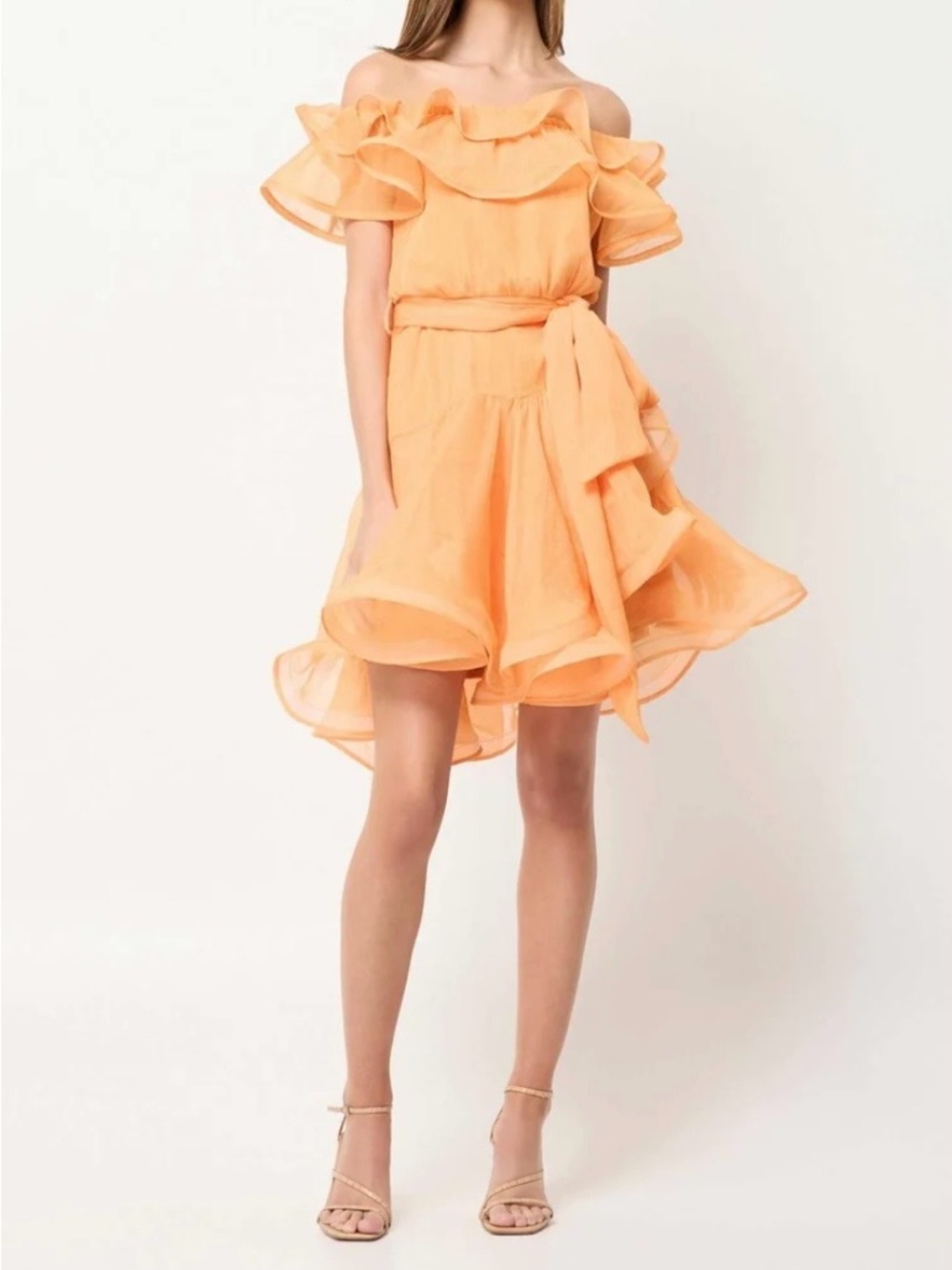 Off-Shoulder Mango Ruffle Dress - Picture 3 of 4